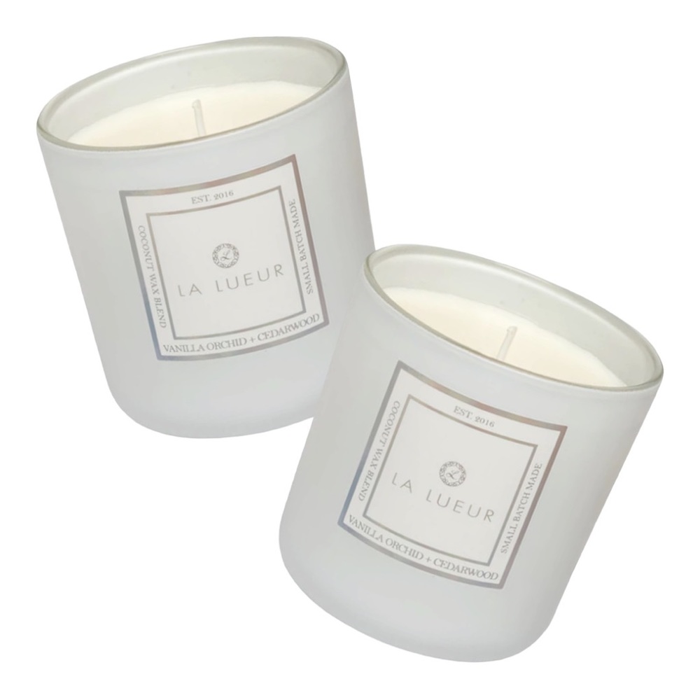 LA LUEUR VANILLA ORCHID + CEDARWOOD 7OZ. X2 CANDLES - BNIB (PLS READ!)